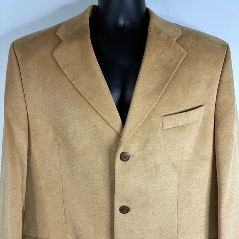 Chaps Ralph Lauren‎ Men's Camel Suede Blazer Sport Coat Jacket Size 41R